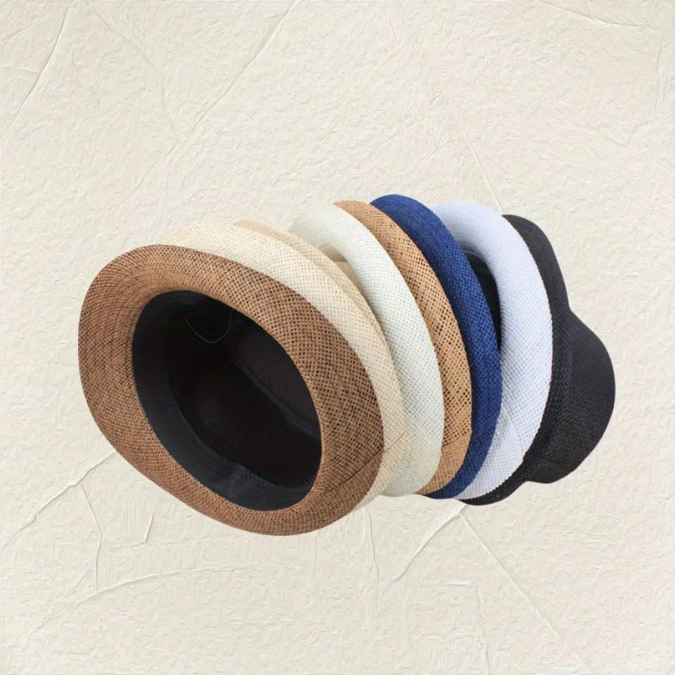 8pcs Set Hat Unisex Straw Sunshade Breathable Sun Hat Bucket Hat Casual Top Hat Summer Hat