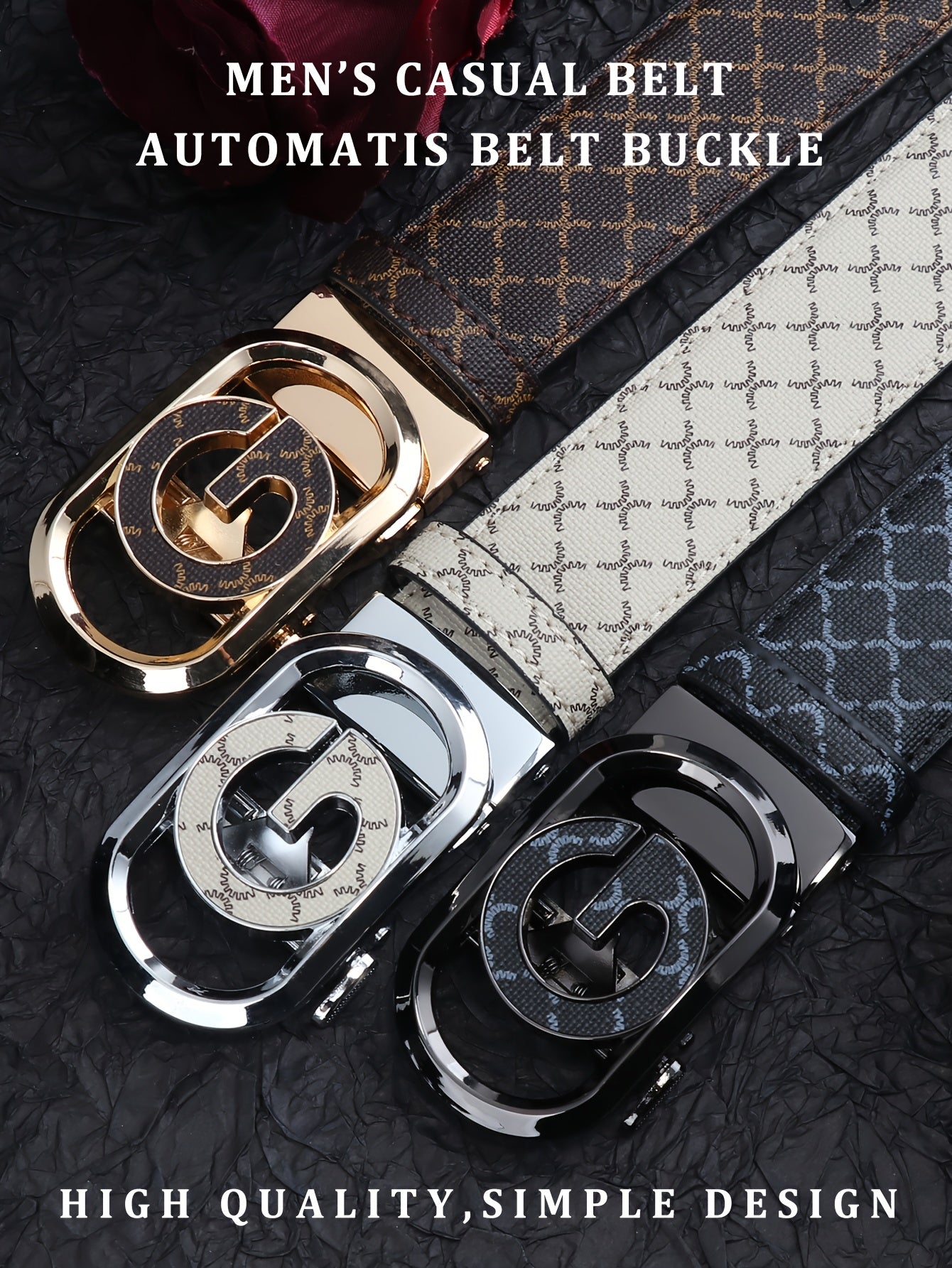 2025 New Automatic Buckle Belt, Versatile Business Casual Luxury Trendy Men's Leather Belt