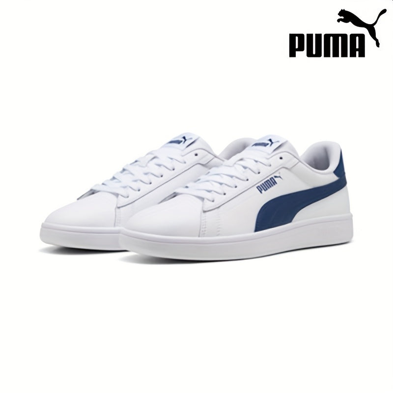 PUMA Unisex Low-Top Sneakers - White & Navy Blue, Lace-Up Casual Shoes with Cushioned Rubber Sole for Everyday, Gym, Office - All-Season Men's & Women's Athletic Footwear, Gym Footwear, Sporty Look, Durable Footwear
