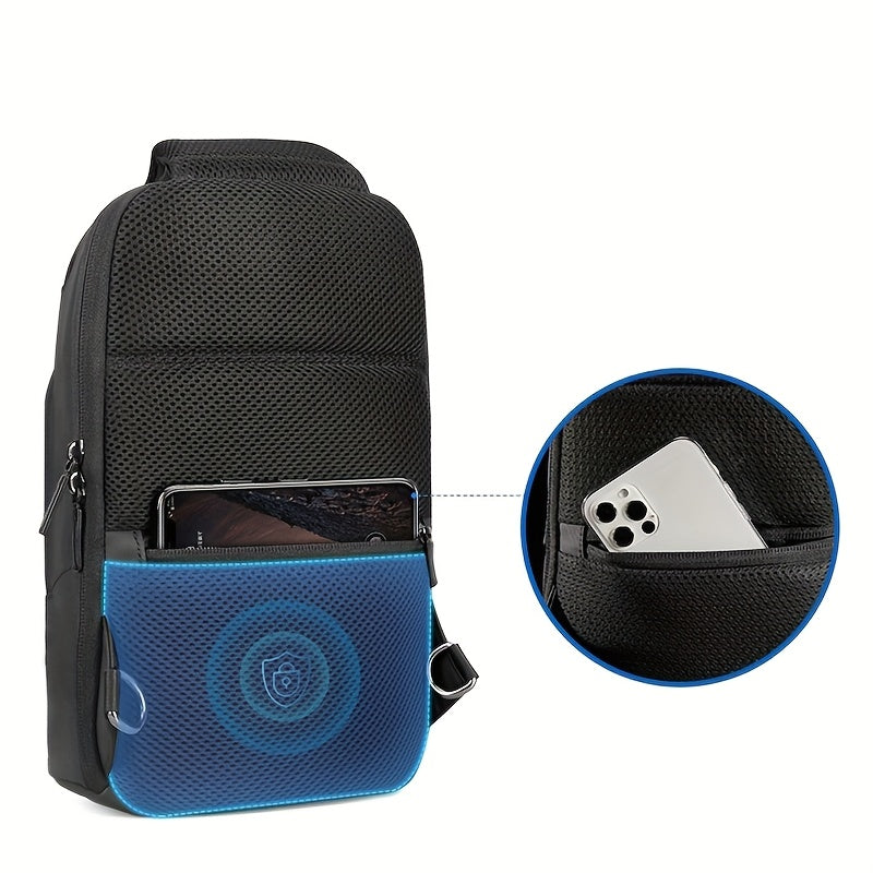 1pc Men's Fashion Crossbody Bag, Oxford Cloth Multifunctional Shoulder Bag
