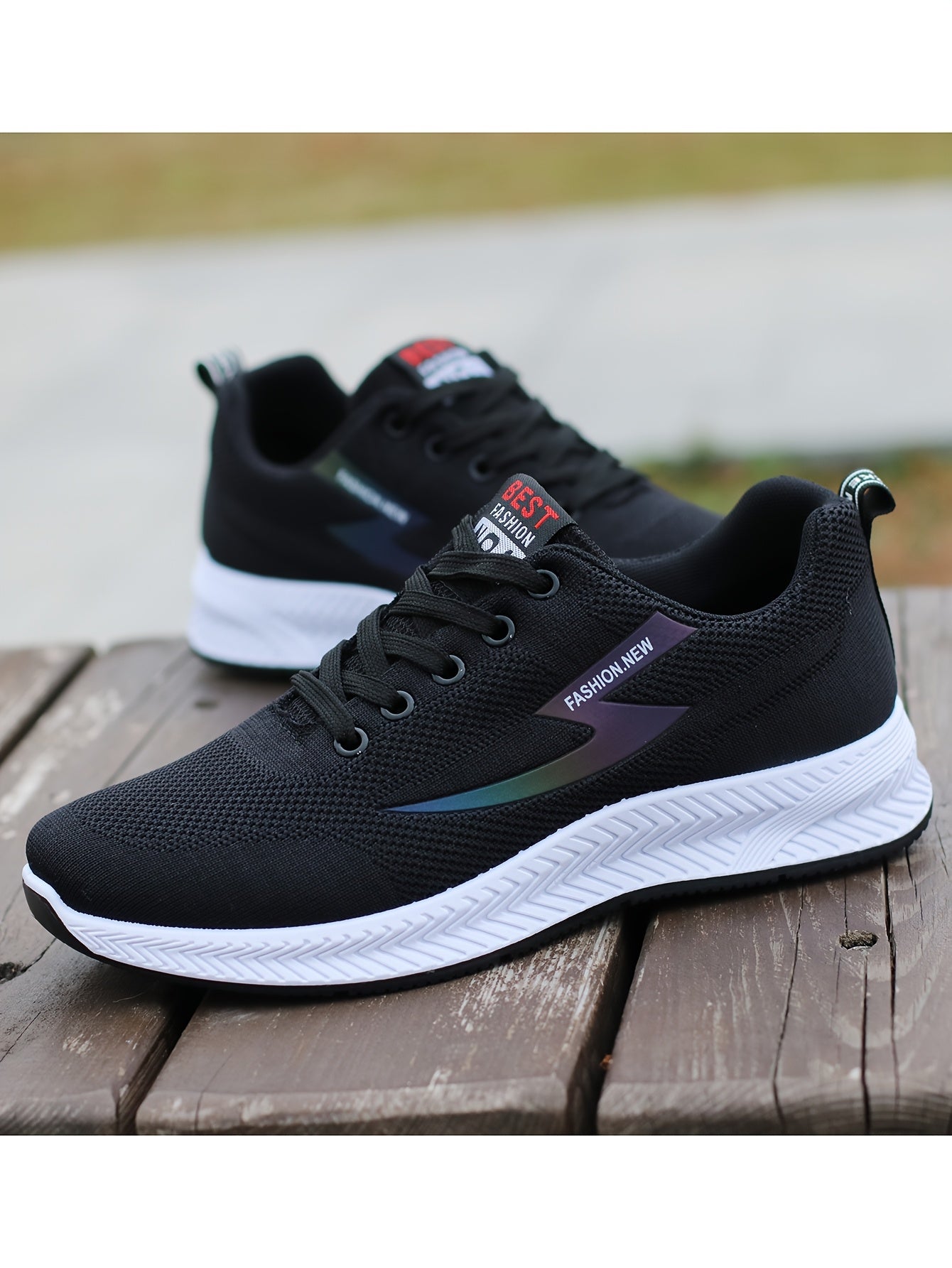 Breathable Men's Athletic Sneakers - Lightweight, Non-Slip Running Shoes with Soft Rubber Sole, Stylish Black Mesh Design for All Seasons, Casual & Sporty Wear, Allseason Footwear, Modern Streetwear, Comfortable Fabric Insole