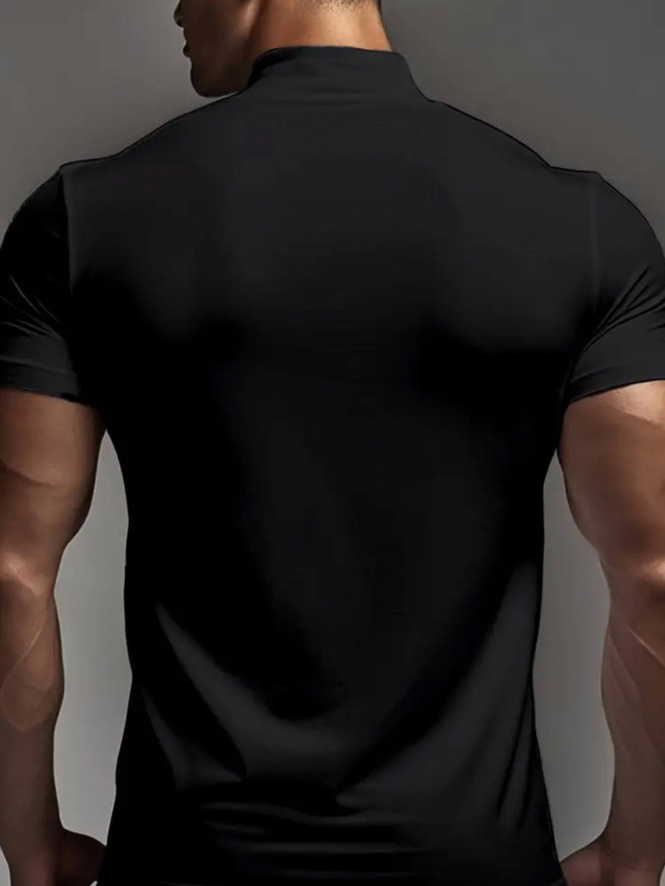 Men'S Classic Summer Short-Sleeve T-Shirt with a Half-High Collar for Casual Sports.