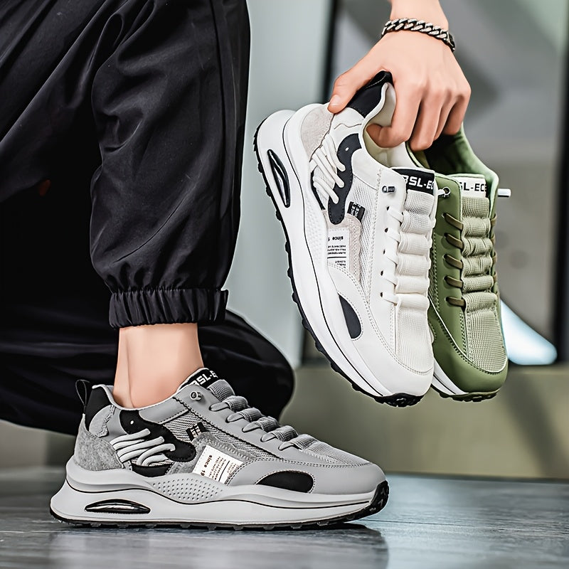 Popular New Fashionable Thick-Soled Sports Shoes for Men, Breathable, Wear-Resistant, Non-Slip, Lightweight Running Shoes, Casual Versatile