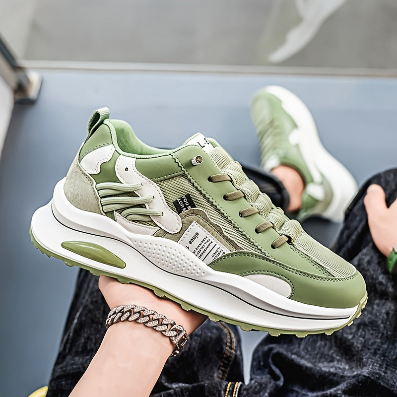 Popular New Fashionable Thick-Soled Sports Shoes for Men, Breathable, Wear-Resistant, Non-Slip, Lightweight Running Shoes, Casual Versatile