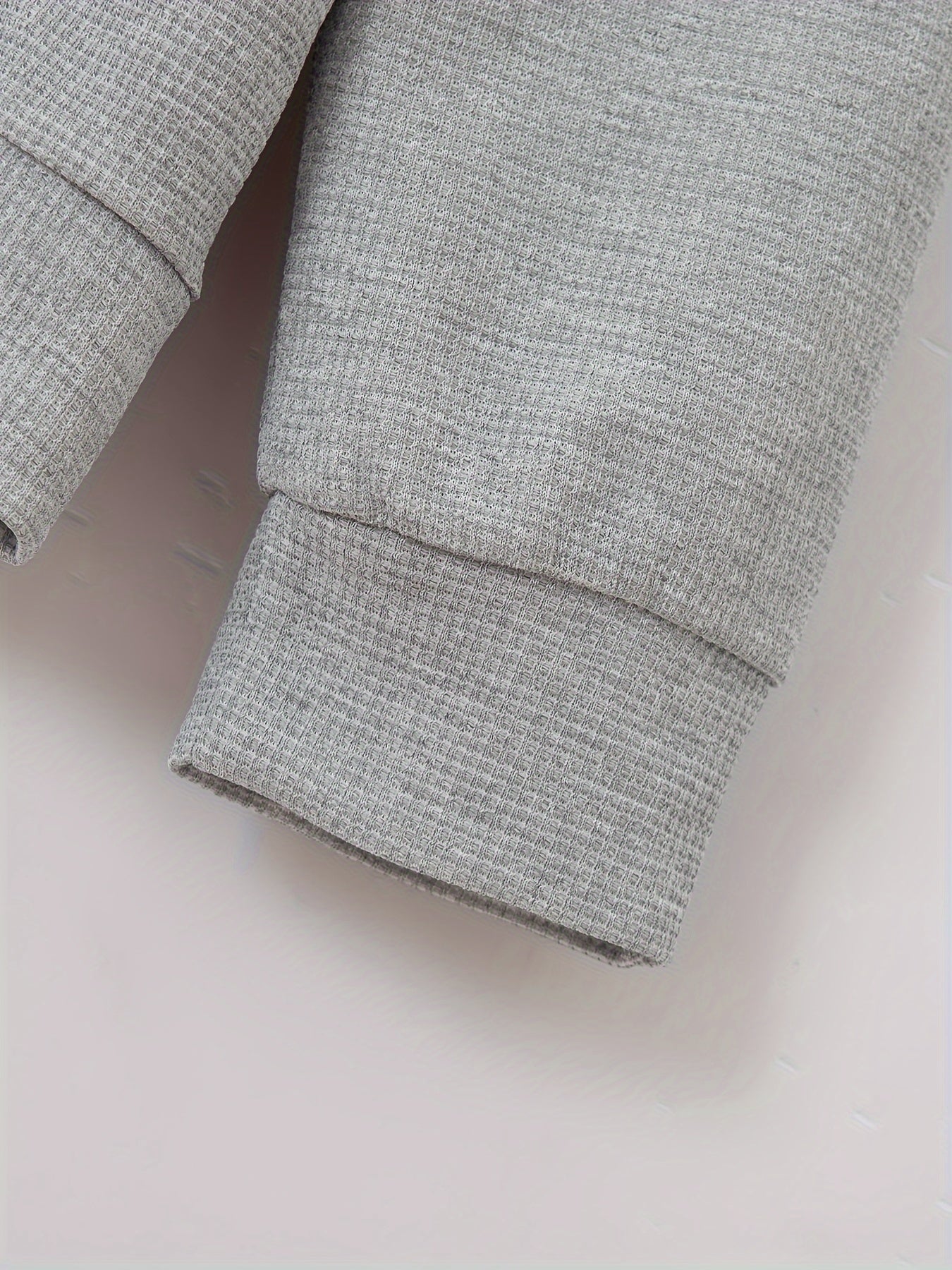 Baseball Collar Jacket and Pants Set in Waffle Fabric