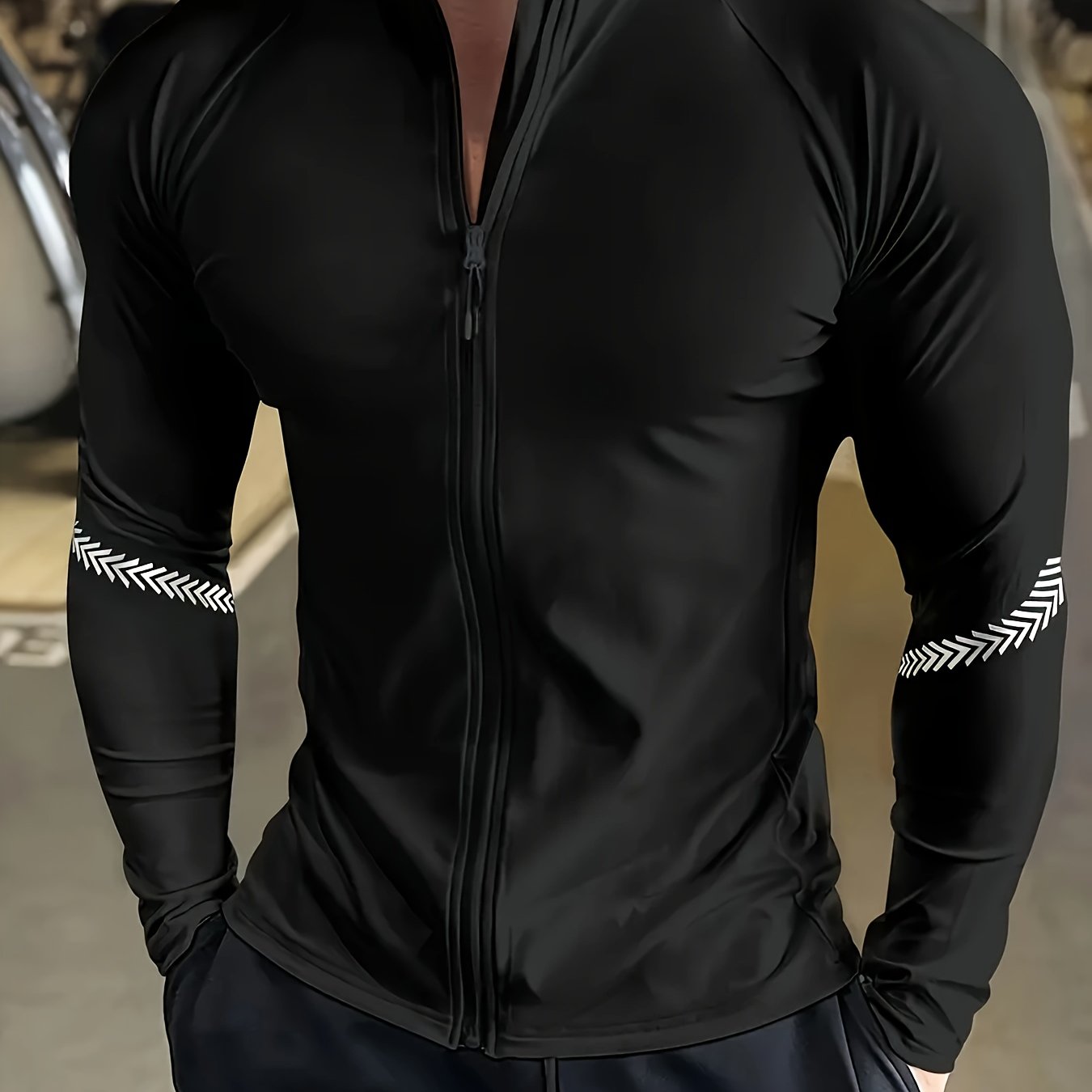 Men'S Ultra-Breathable UV Protection Long Sleeve Zip Neck Jacket, Quick-Dry Lightweight, for Intense Basketball, Cycling, Hiking & All-Outdoor Adventures