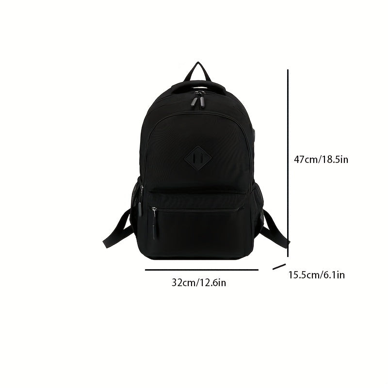 Large Capacity Laptop Backpack - Heavy-Duty Computer Backpack with Multiple Compartments, Padded Shoulder Straps & Front Zipper Pocket - Business Travel, College, Work Backpack for Men & Women - Black Backpack for Professiona