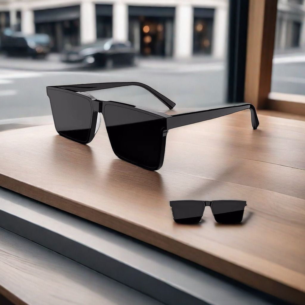 Men's Geometric Square Fashion Glasses - Durable PC Frame, HD TAC Lenses for Driving & Daily Wear, Lightweight Modern Design, Casual Style, Driving Eyewear | Sleek Frame Design | Lightweight Glasses