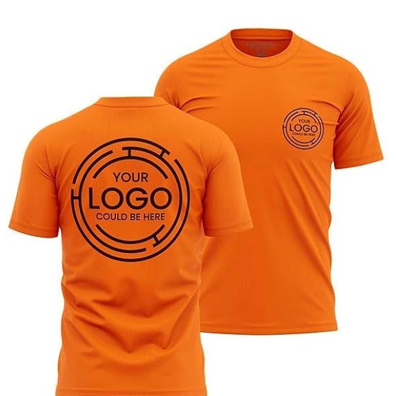2pcs Men's Quick-Dry T-Shirts - Moisture-Wicking Breathable Gym Shirts with Custom Logo Print, Regular Fit Round Neck for Workout & Casual Wear, Workout Shirts, Durable Sportswear