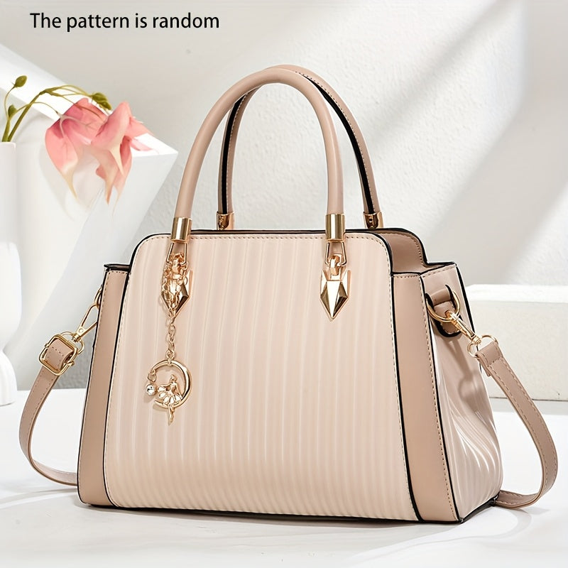 Women's Elegant Convertible Handbag - Large Capacity Purse with Detachable Strap, Golden-Tone Hardware, Zipper Closure - Everyday & Formal Bag for Women - Gift for Her (INCK KMCRK), Ladies Handbags, Travel Tote, Chic Accessor