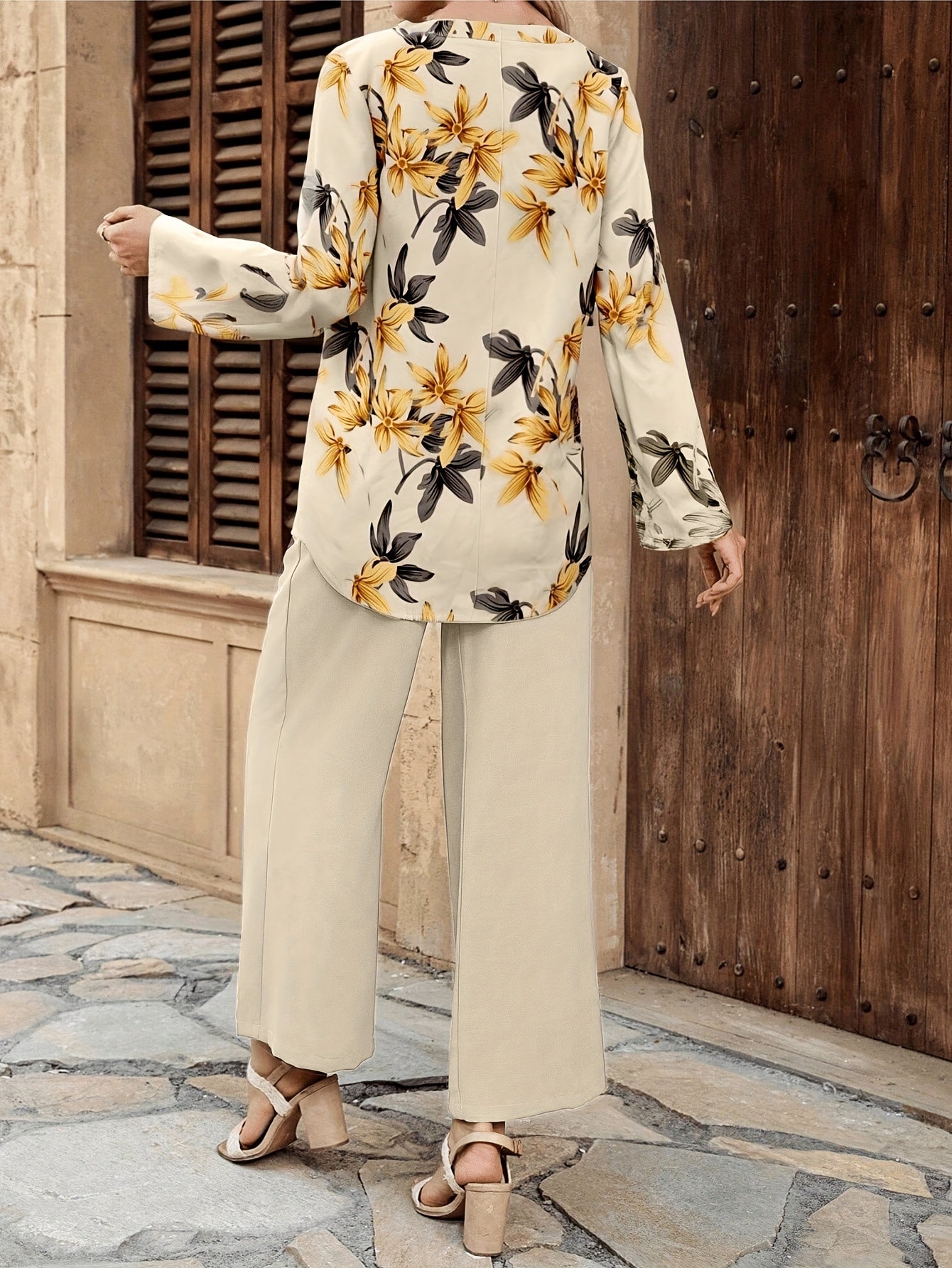 Vintage Print Two-Piece Set