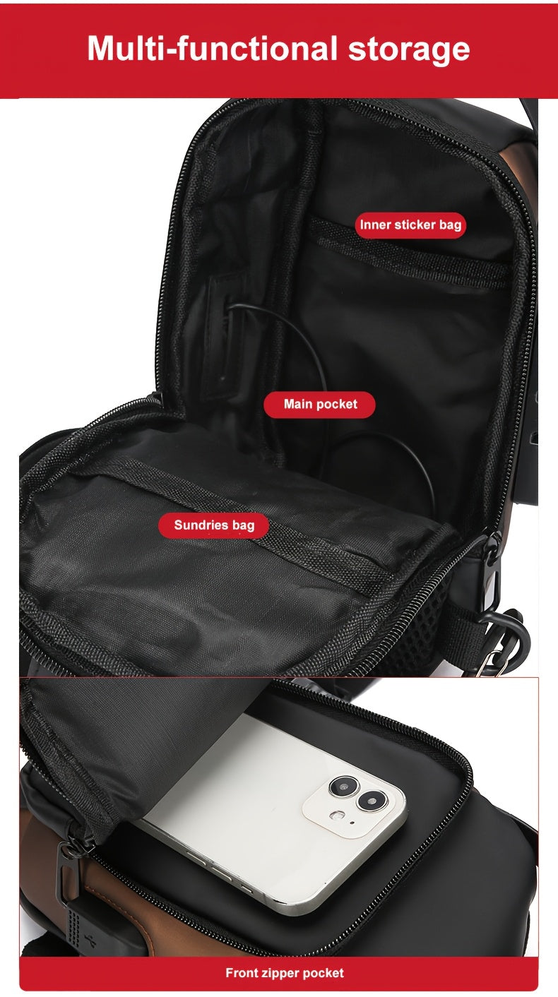 Men's Fashion Chest Bag, Women's Stylish Chest Bag, New Men's Shoulder Crossbody Bag, Trendy Casual Front Sling Bag, Unisex Anti-Theft Multifunctional Lightweight Shopping Tote