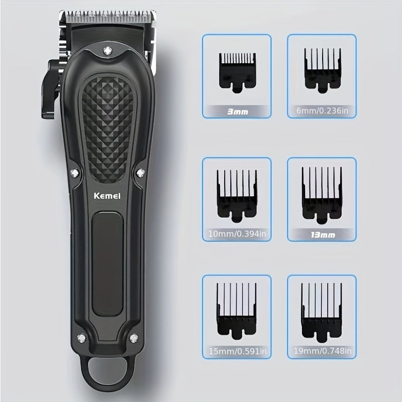 Kemei KM-1071 Electric Hair Clipper USB Rechargeable Cordless Beard Trimmer Men Powerful Hair Clipper Trimming Tool