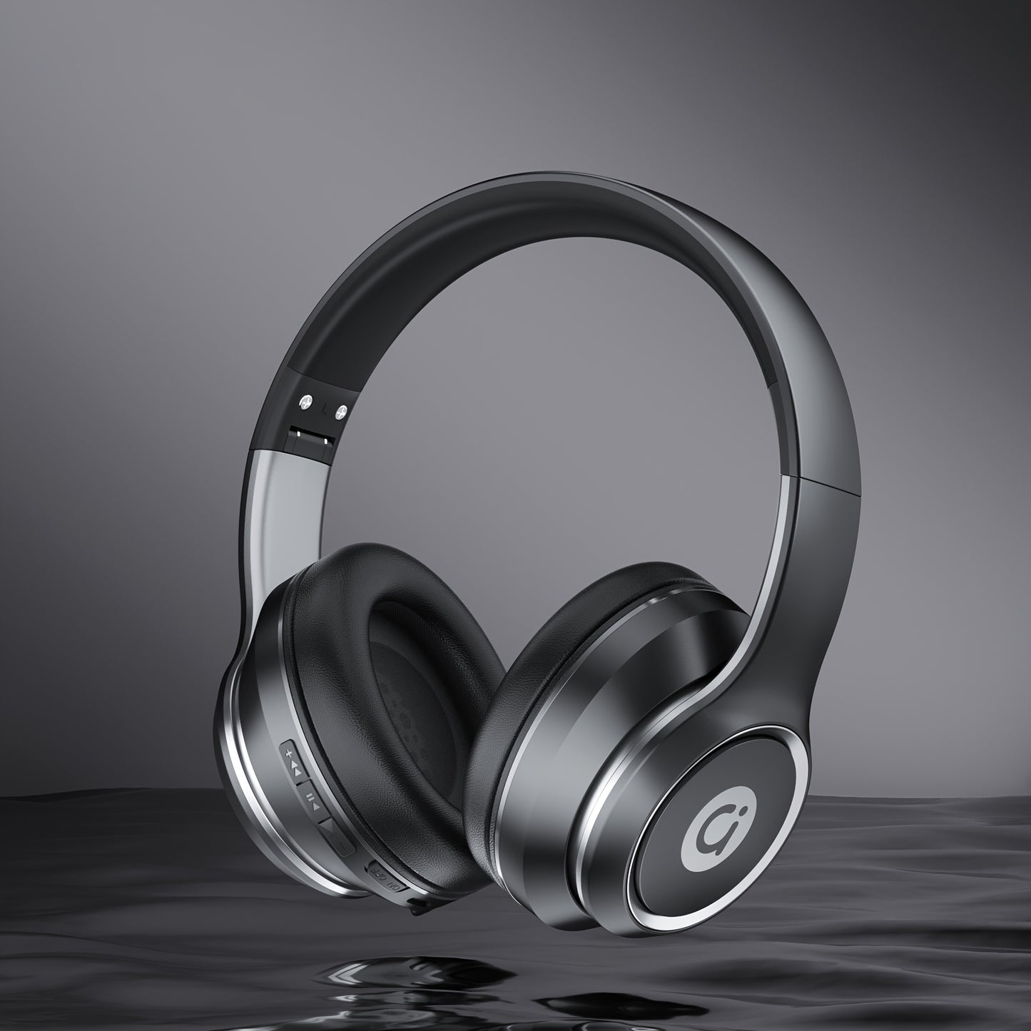 ASUS over-ear wireless headphones with microphone, foldable, long battery life, includes 3.5mm audio cable for PC connection, wireless compatibility with Android and iOS.