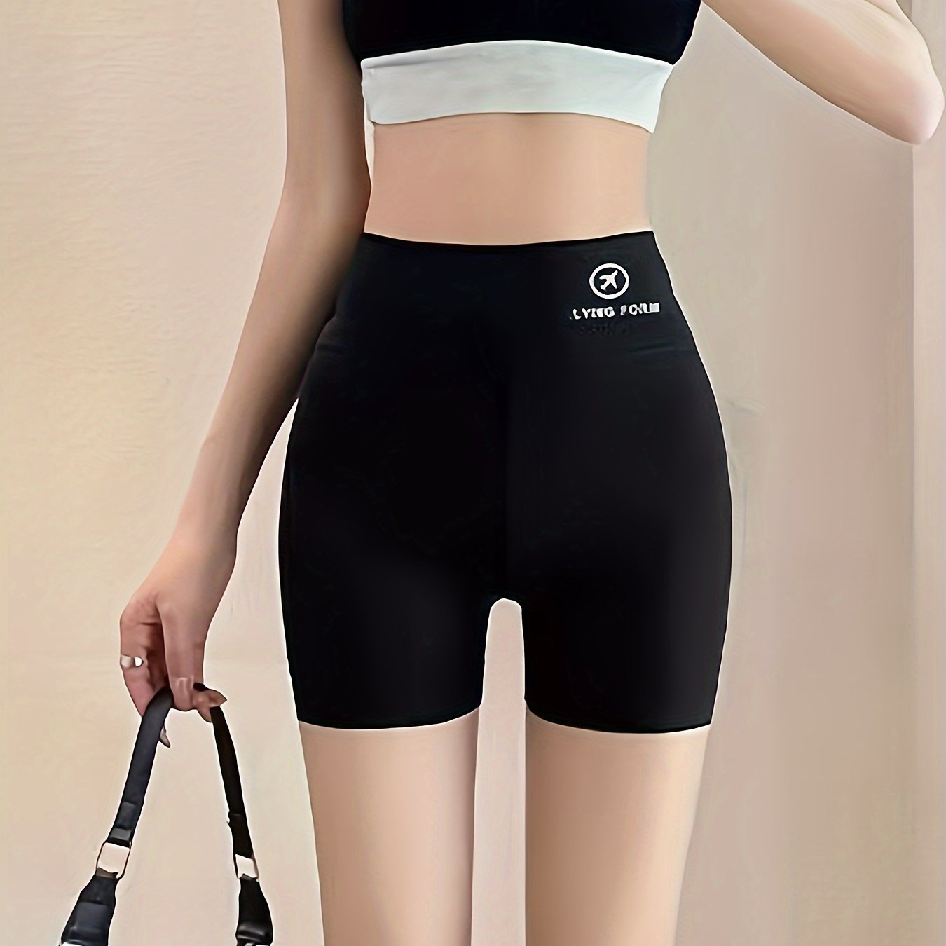 Women's High-Waist Shorts, Casual Style, Seamless Design, Summer Thin Breathable Fabric, Spring Autumn Home Wear, 3-Point Length