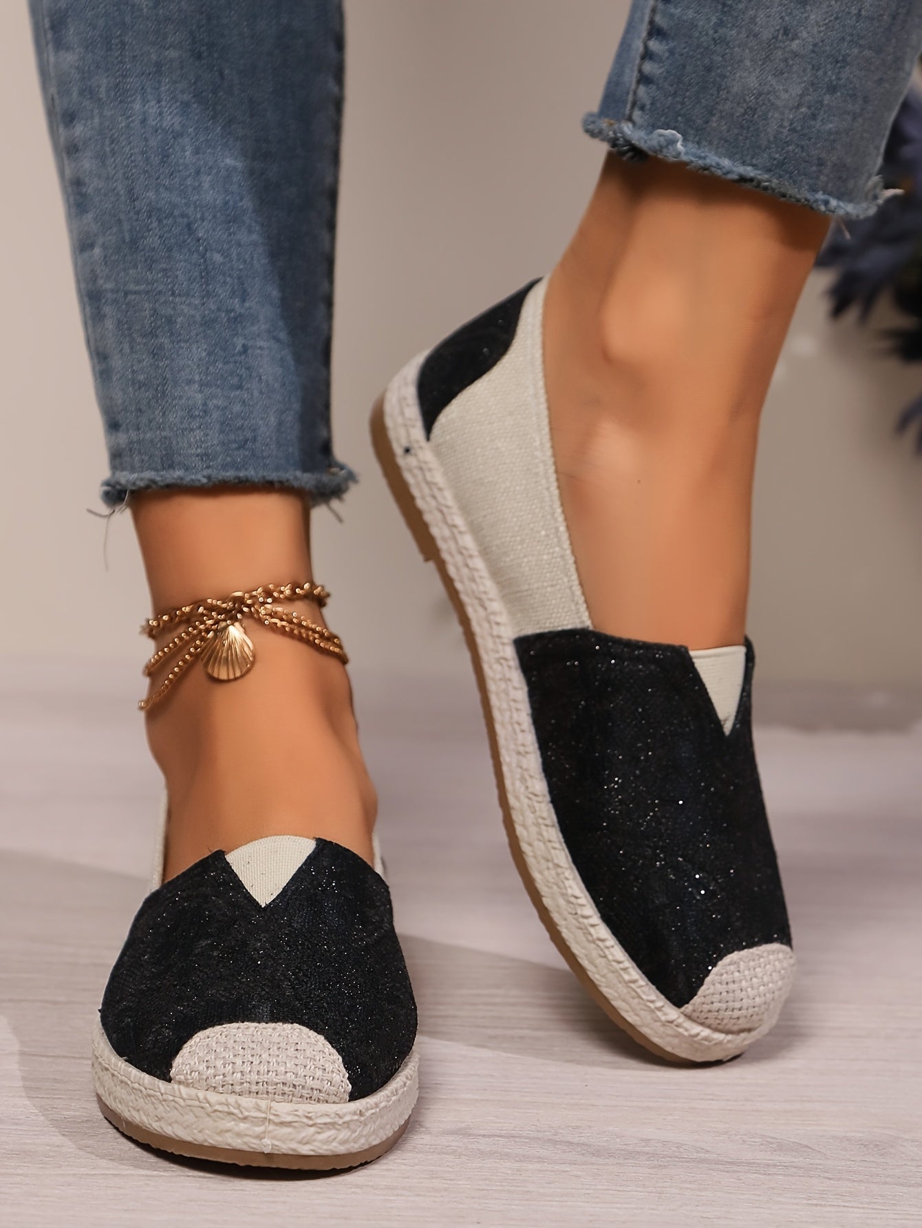 Women's Breathable Slip-On Loafers - Soft Sole Casual Walking Shoes, Lightweight & Comfortable, Beige Floral Pattern Fabric Upper, PU Cover Sole, Perfect for Casual Attire, Allseason Loafers | Slipon Comfort | Soft Sole Shoes