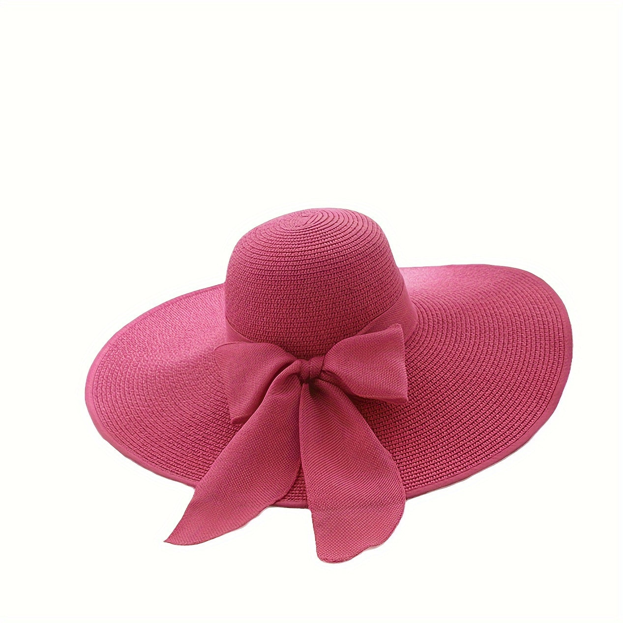 Chic Wide Brim Straw Sun Hat for Women - Summer Beach & Travel Cap with Adjustable Drawstring, Breathable Paper Material