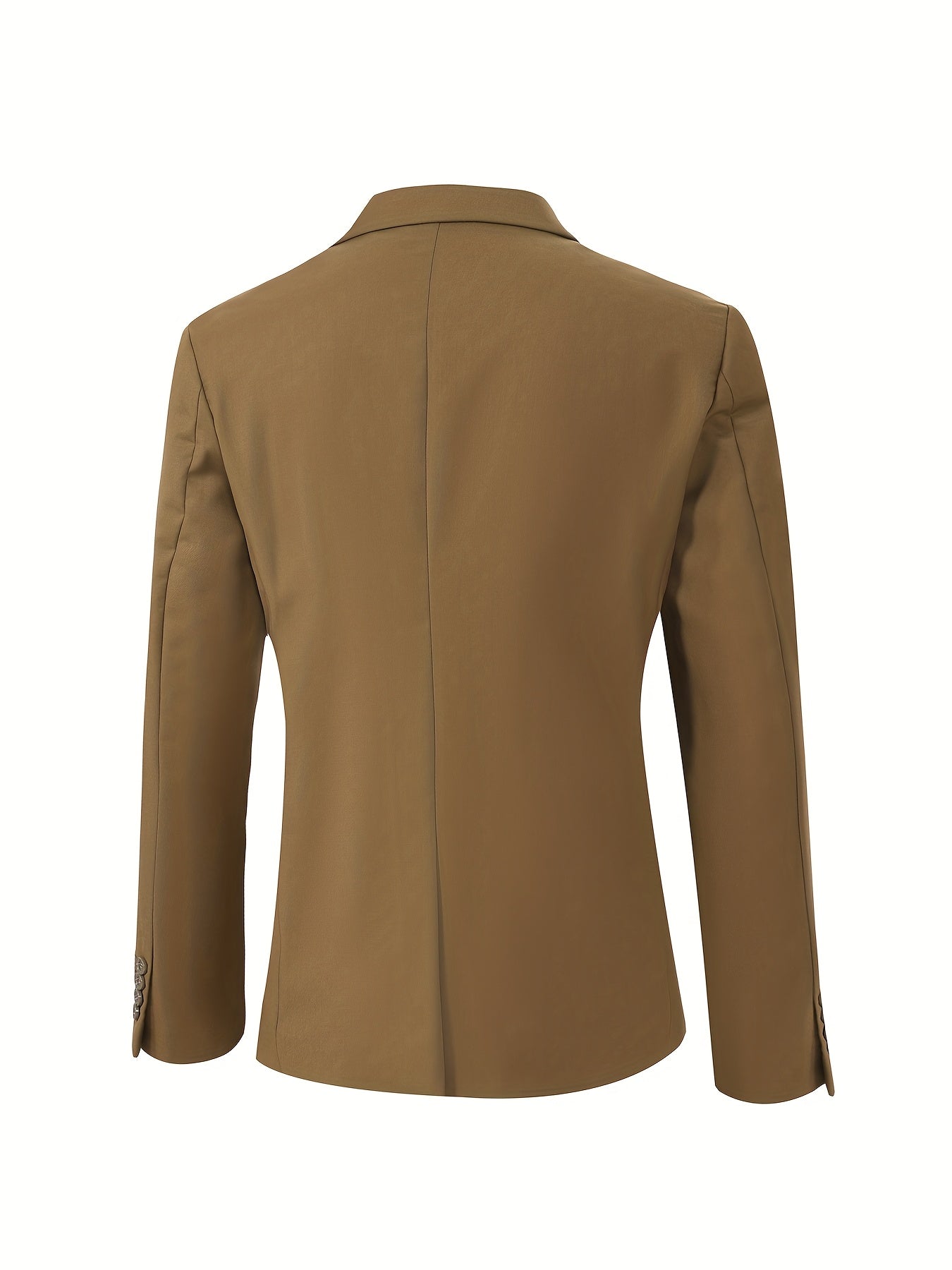 2pcs Men's Elegant Business Casual Suit Set - Includes Classic Lapel Blazer & Dress Pants, Polyester/Rayon Blend, with Pockets - Perfect for Weddings & Formal Occasions