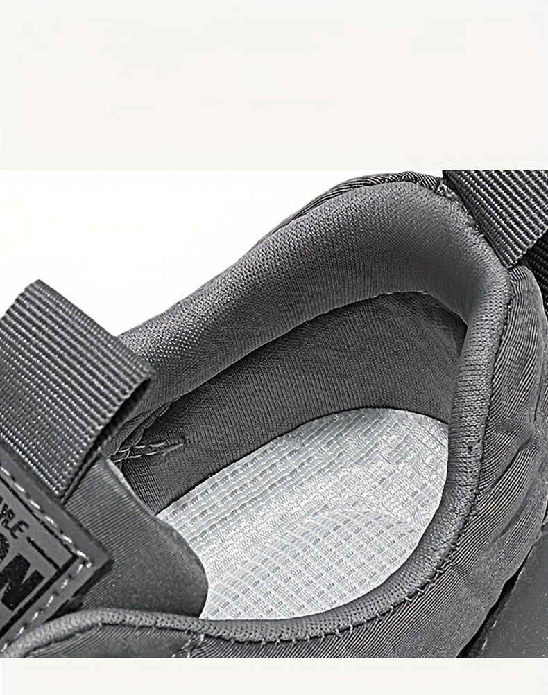 Men's Slip-On Casual Sneakers - Breathable Comfortable Low-Top Shoes with Elastic Panels, PU Upper & PVC Sole for Outdoor Hiking, Running, Daily Wear - All-Season Versatile Streetwear, Hiking Street Shoes, Modern Street Shoes