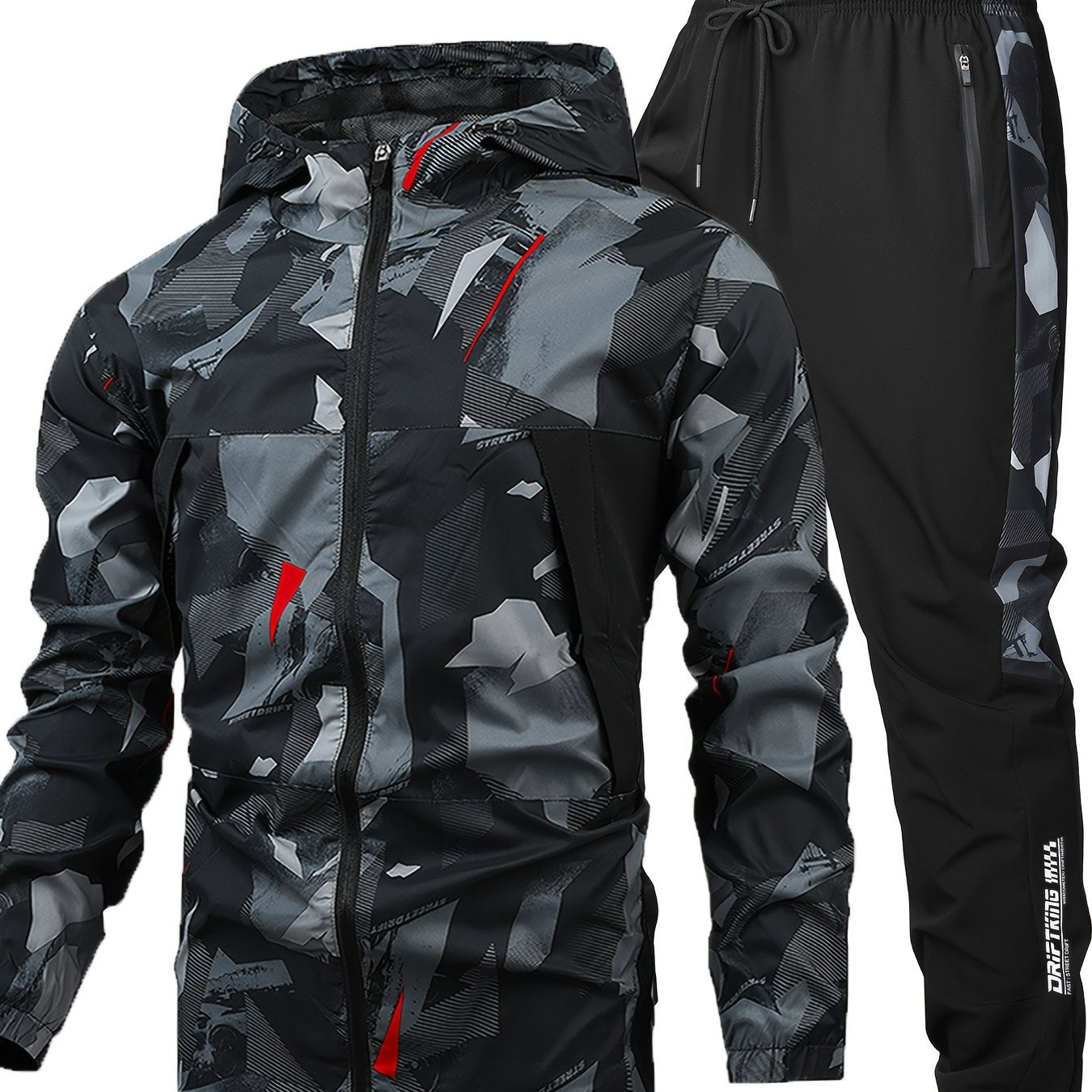 Men'S Long-Sleeve Sports Outfit with Casual Long Pants