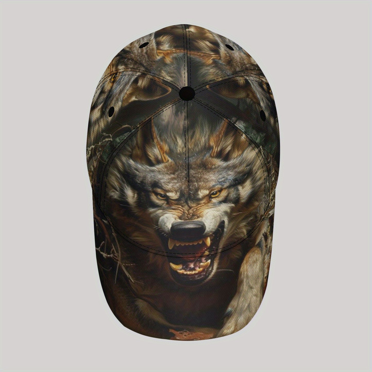 CUTEHSJ Men's Lightweight Adjustable Baseball Cap with Wolf Graphic Print - Fantasy Hip-Hop Style Sun Hat for Beach, Fishing & Outdoor Activities, Vacation Hat, Casual Headgear, Durable Fabric Cap