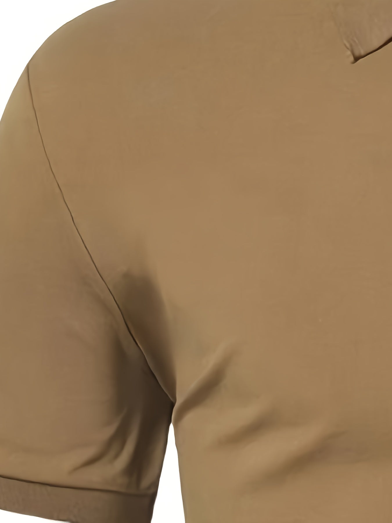 Casual Stretch Men's Solid Color Zipper Lapel Golf Shirt, Male Summer Streetwear