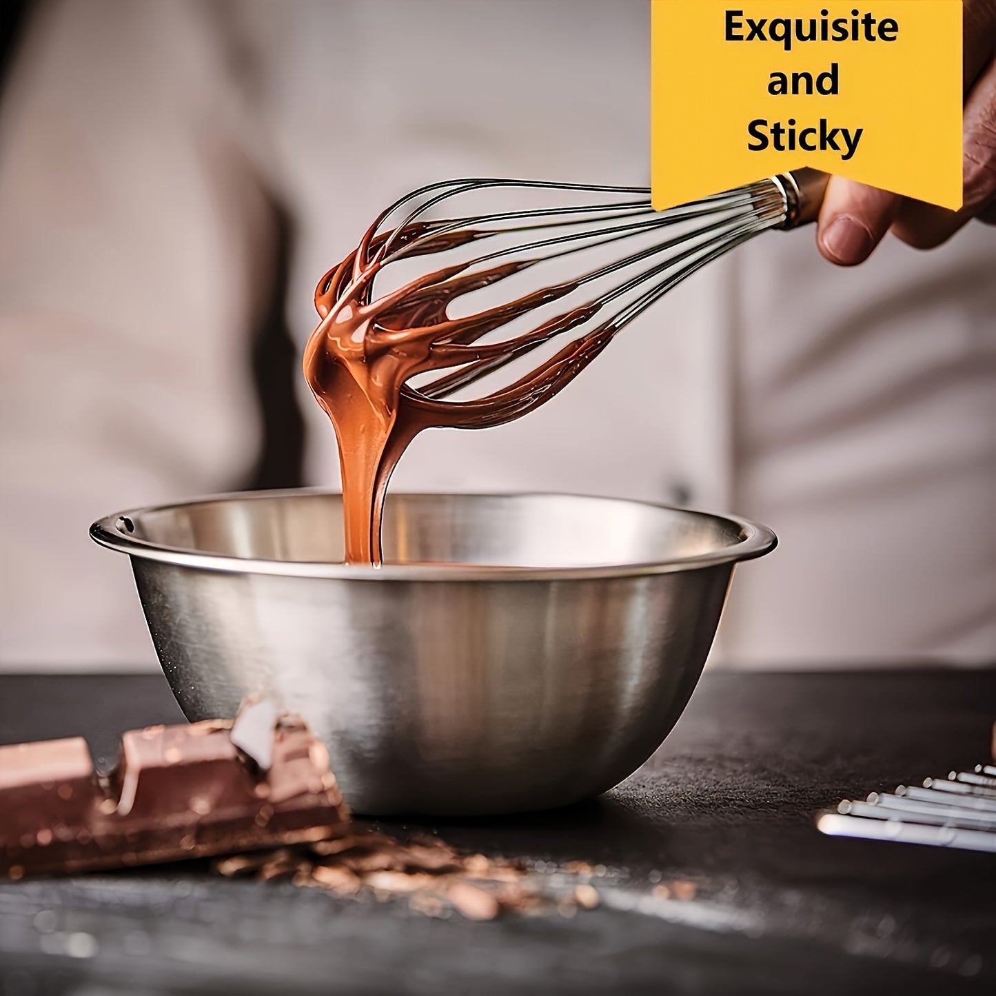 A Set of 3 Stainless Steel Whisks - Manual Kitchen Mixers Suitable for Blending, Whipping, And Stirring - a Bubble Whisk Set Designed for Enhanced Durability, Food-Grade, Easy to Clean, Ergonomic Design - No Batteries Require