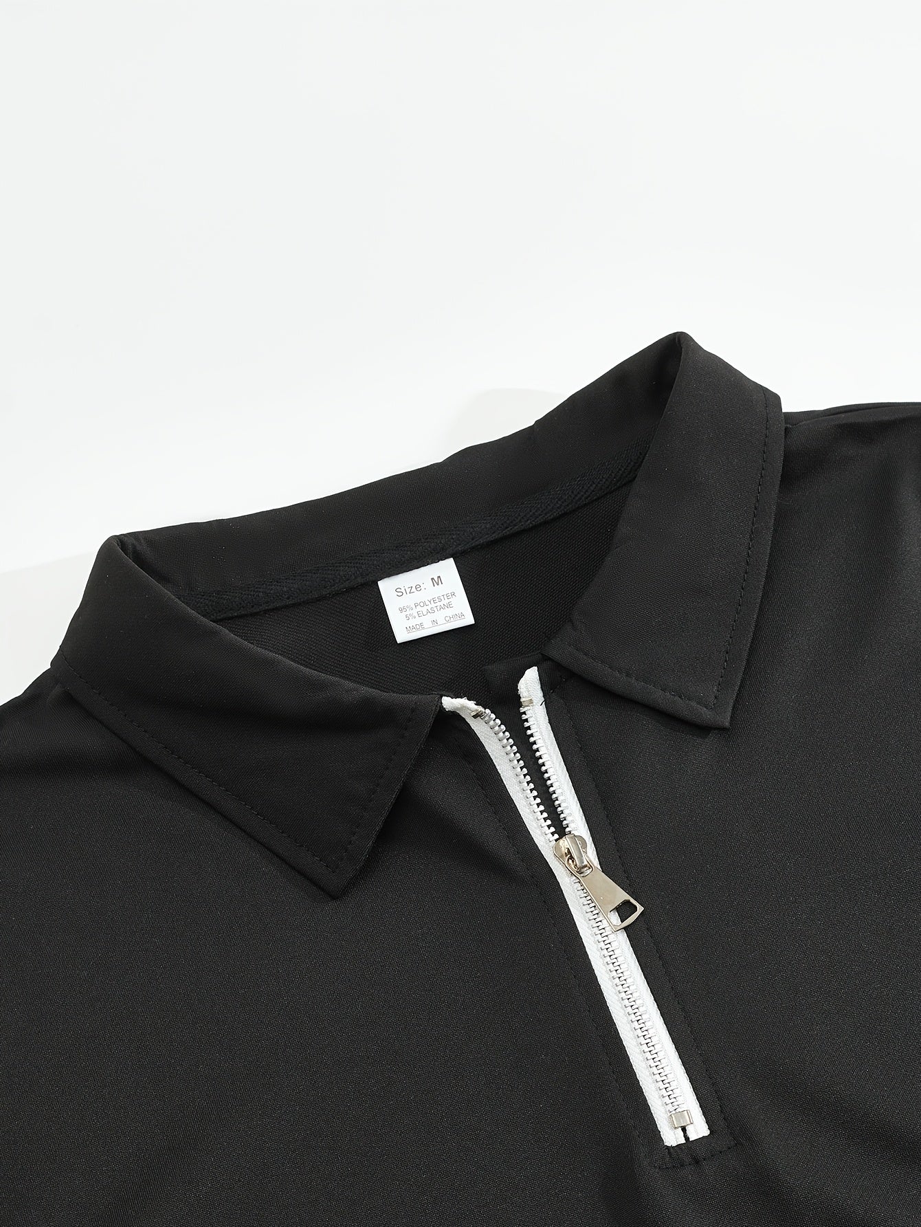 New Spring Fashion Casual Polo Shirt Zipper Men'S Casual Sports Long Pants Short Sleeve Two-Piece Set