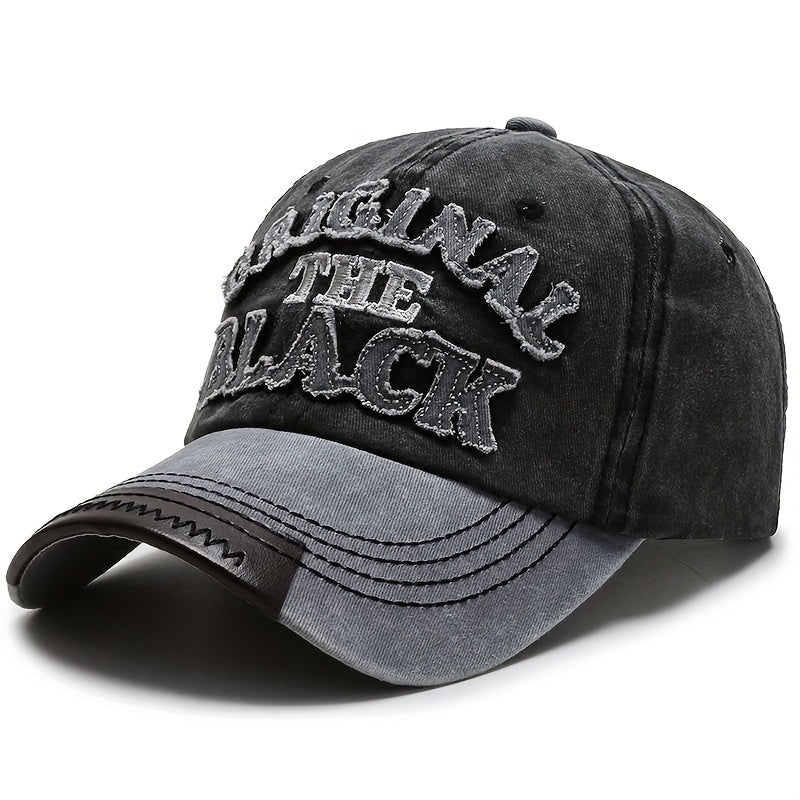 Unisex Baseball Cap THE BLACK Letter Hat Dark Style Visor Outdoor Sports Party Versatile Brimmed Hat Adjustable Size A Great Gift
