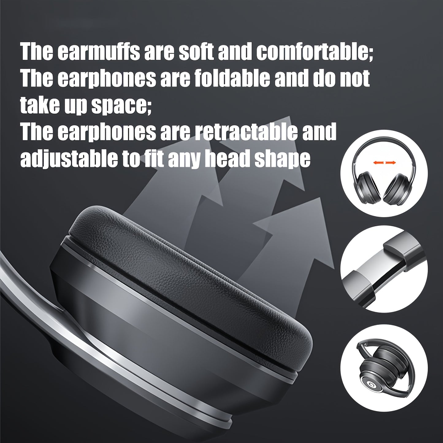 ASUS over-ear wireless headphones with microphone, foldable, long battery life, includes 3.5mm audio cable for PC connection, wireless compatibility with Android and iOS.