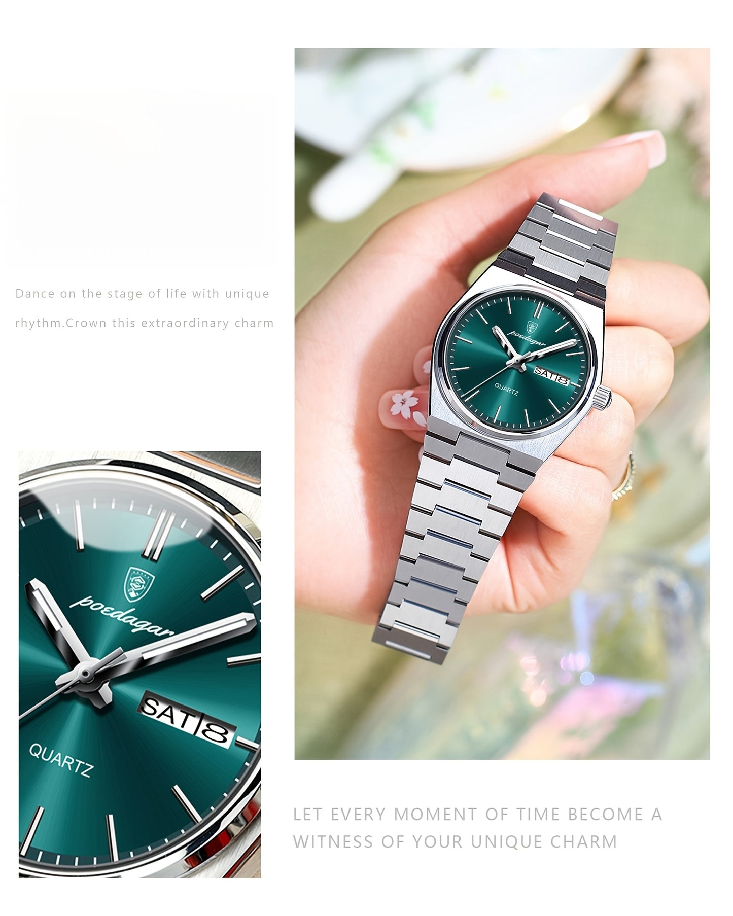 Brand Luxury Women's Business Watch Fashion Double Calendar Quartz Watch, Women's Gift Holiday Gift