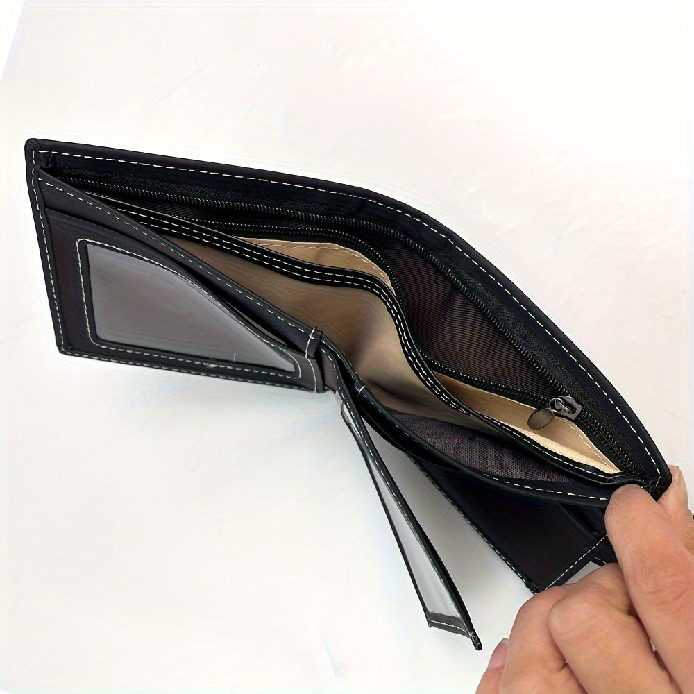 Fashion Eagle Wallet For Men, Zipper Snap Coin Credit Card Bag, Frosted PU Leather Clip For Men
