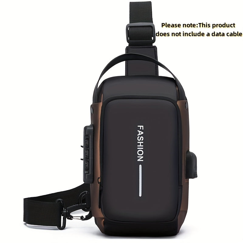 Men'S Crossbody Bag with Password Lock, Anti-Theft Chest Bag, Trendy Casual Sports Shoulder Bag, Large Capacity Crossbody Men'S Bag, Daily Commuting Shoulder Bag