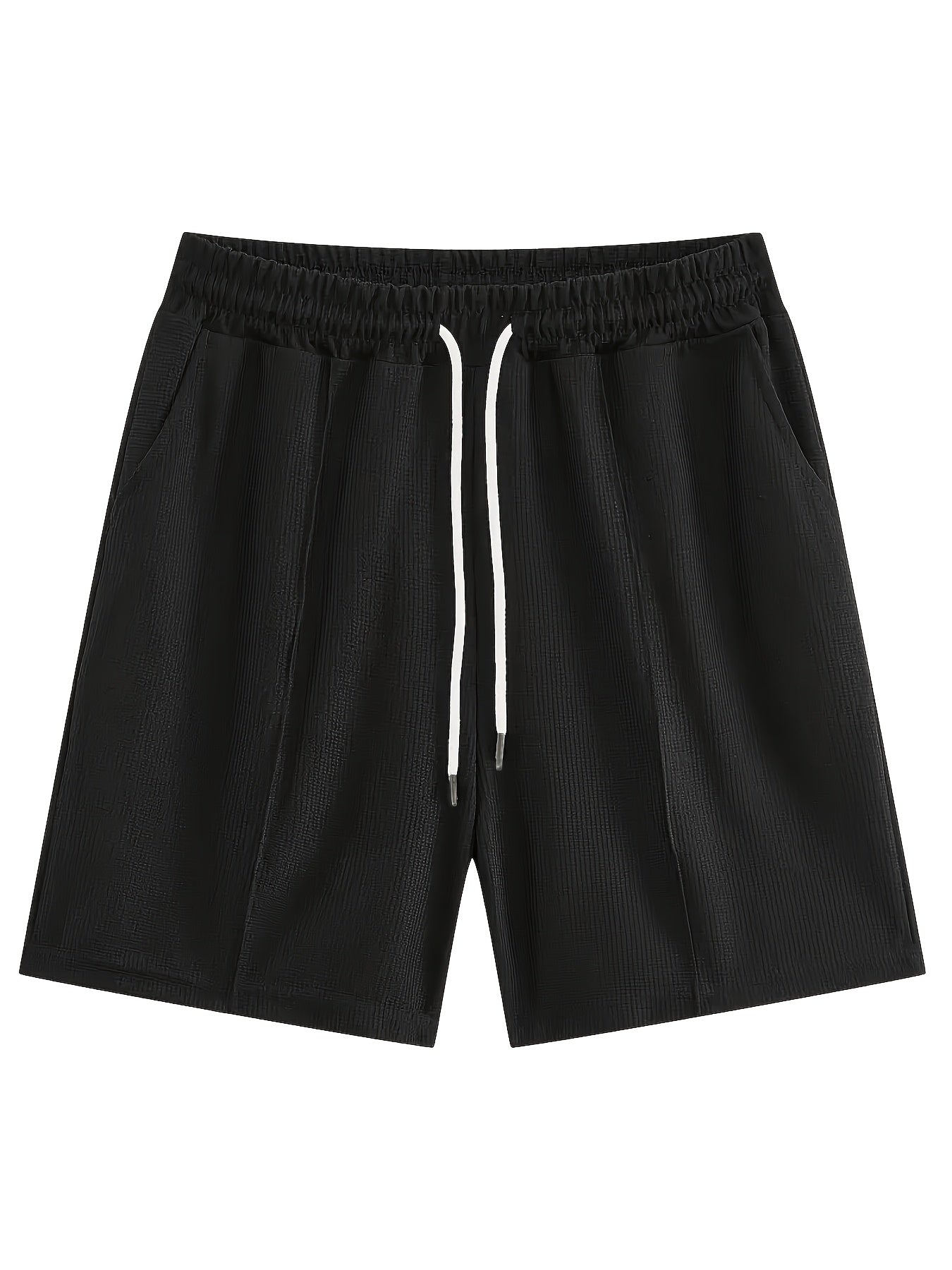 European and American Style Men's Basic Solid Color Set Round Neck Short Sleeve T-Shirt + Shorts Two-Piece Suit