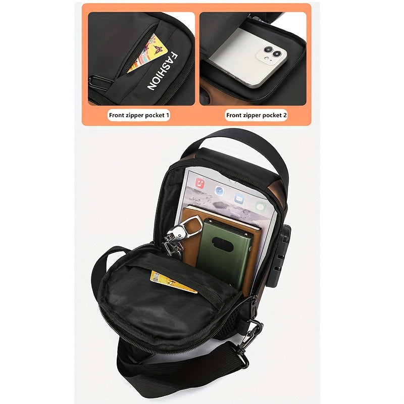 Men's Fashion Chest Bag, Women's Stylish Chest Bag, New Men's Shoulder Crossbody Bag, Trendy Casual Front Sling Bag, Unisex Anti-Theft Multifunctional Lightweight Shopping Tote