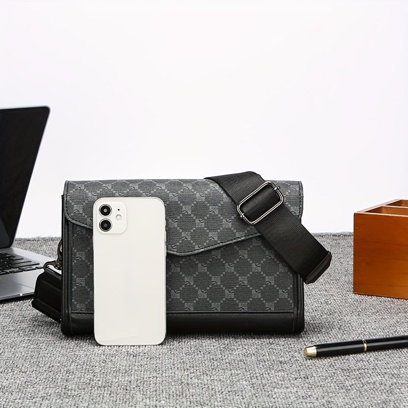 Autumn and Winter New Casual Shoulder Crossbody Bag, Men's Daily Travel Backpack, Flip-Top Casual Phone Storage Pouch