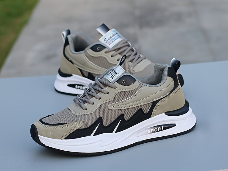 Men's breathable mesh sports shoes, lightweight flat heeled board shoes, Men's versatile casual shoes, soft soled comfortable and fashionable running travel shoes