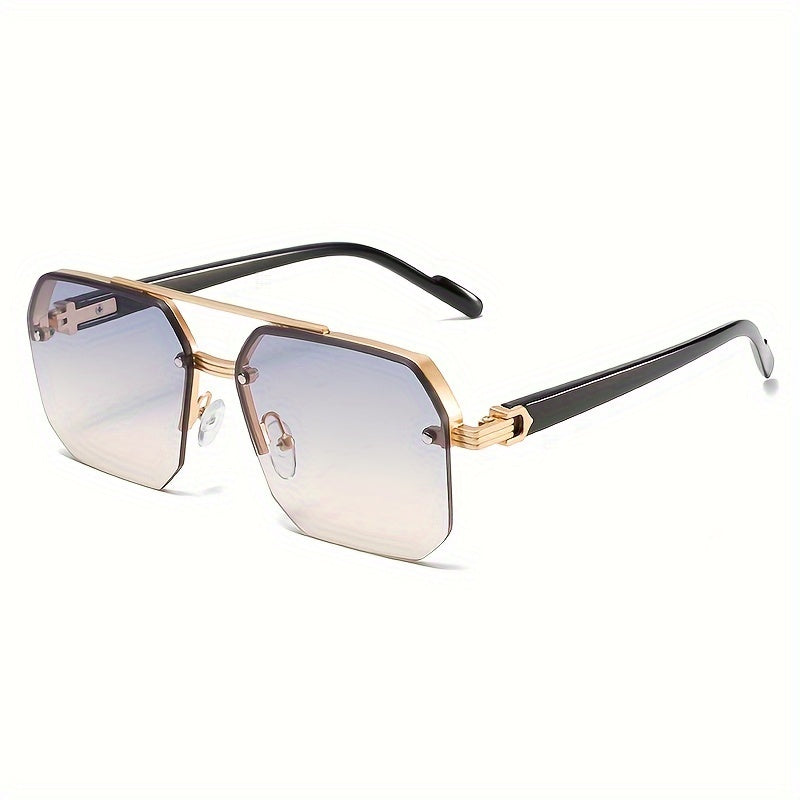 1 Pair of Women'S New Semi-Frame Square Glasses Classic Double Bridge Glasses Light Luxury Fashion Black Glasses Retro Chic Men'S Glasses Suitable for Decoration and Party Wear