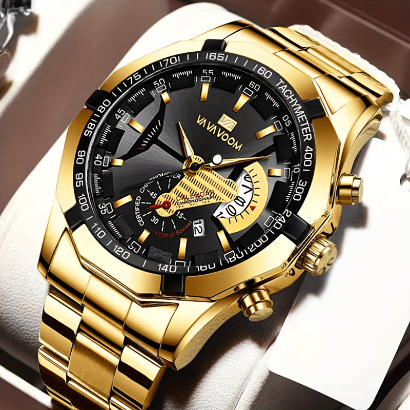 Men's Casual Sports Calendar Quartz Watch, Business Fashion Wristwatch