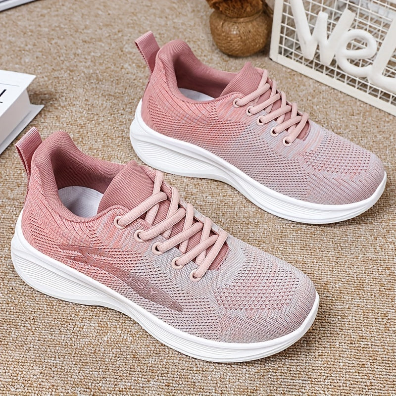 Breathable Mesh Casual Sneakers for Women - Lightweight Low-Top Lace-Up Shoes with Flexible PVC Sole, Neutral Beige, Perfect for Everyday Spring Wear, Breathable Athletics | Mesh Sneakers | Comfortable Fit