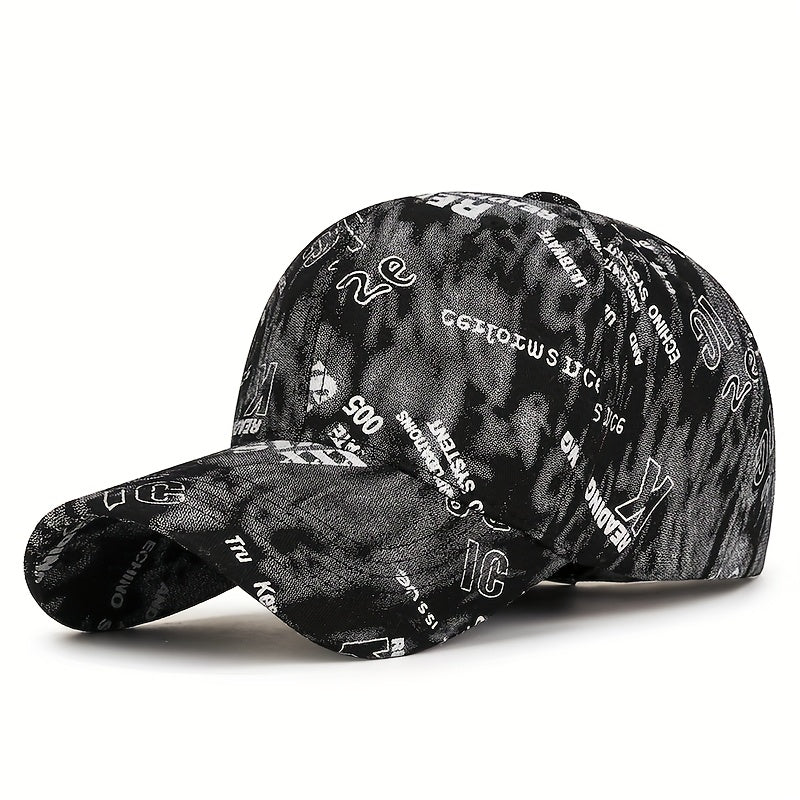 Graffiti Floral Fabric Baseball Cap for Both Men And Women, a Trendy Streetwear Sunshade Hat.