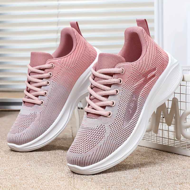 Breathable Mesh Casual Sneakers for Women - Lightweight Low-Top Lace-Up Shoes with Flexible PVC Sole, Neutral Beige, Perfect for Everyday Spring Wear, Breathable Athletics | Mesh Sneakers | Comfortable Fit