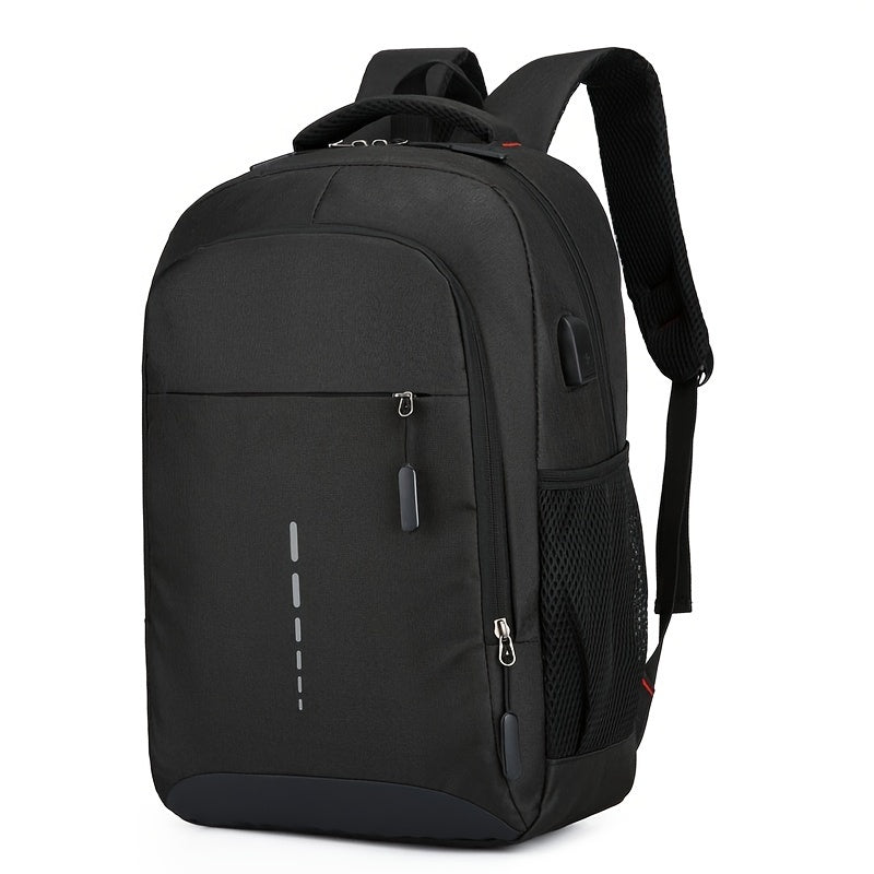 Large Capacity Reflective Oxford Cloth Backpack - Durable College & High School Student Bag with Adjustable Straps, Multiple Compartments, and Padded Laptop Area for Daily Commute & Business Use, Business Backpack | Sporty De
