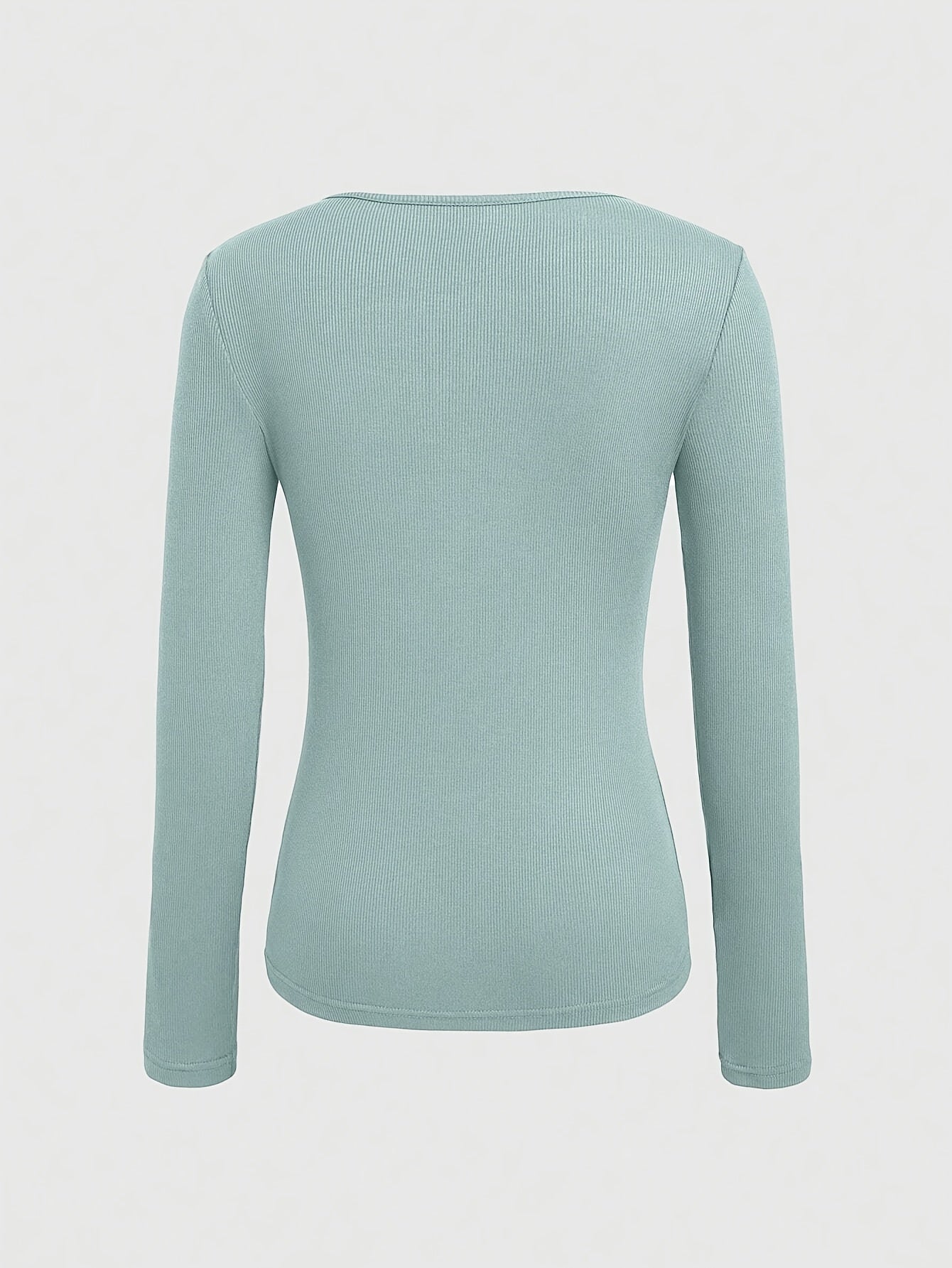 1pc Essence Women'S Elegant Ribbed Long Sleeve T-Shirt, Polyester and Spandex Blend, Hollow-Out Detail, Solid Color, Crew Neck, Regular Length, Knitted Fabric - Autumn/Winter Collection