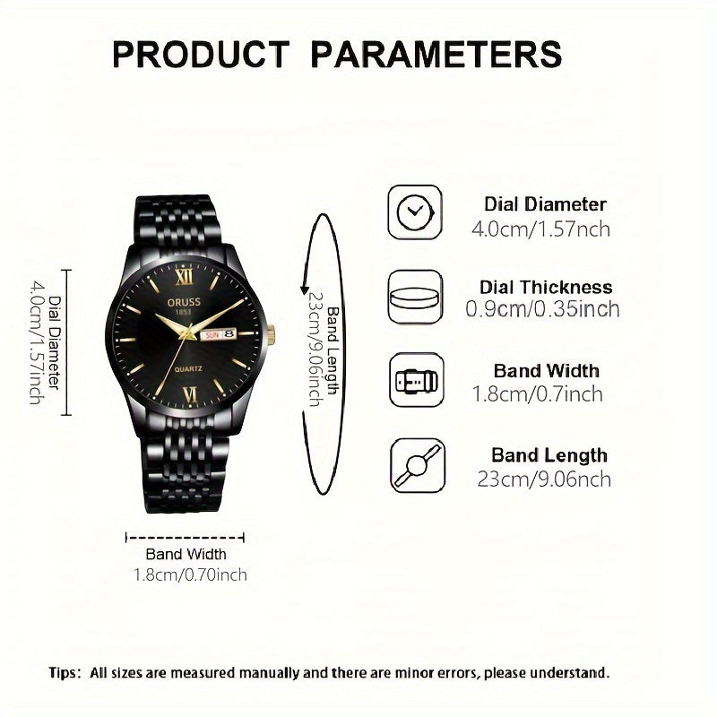 Men's watch calendar high-grade handsome fashion new trend steel watch jazz gentleman all Men's watch