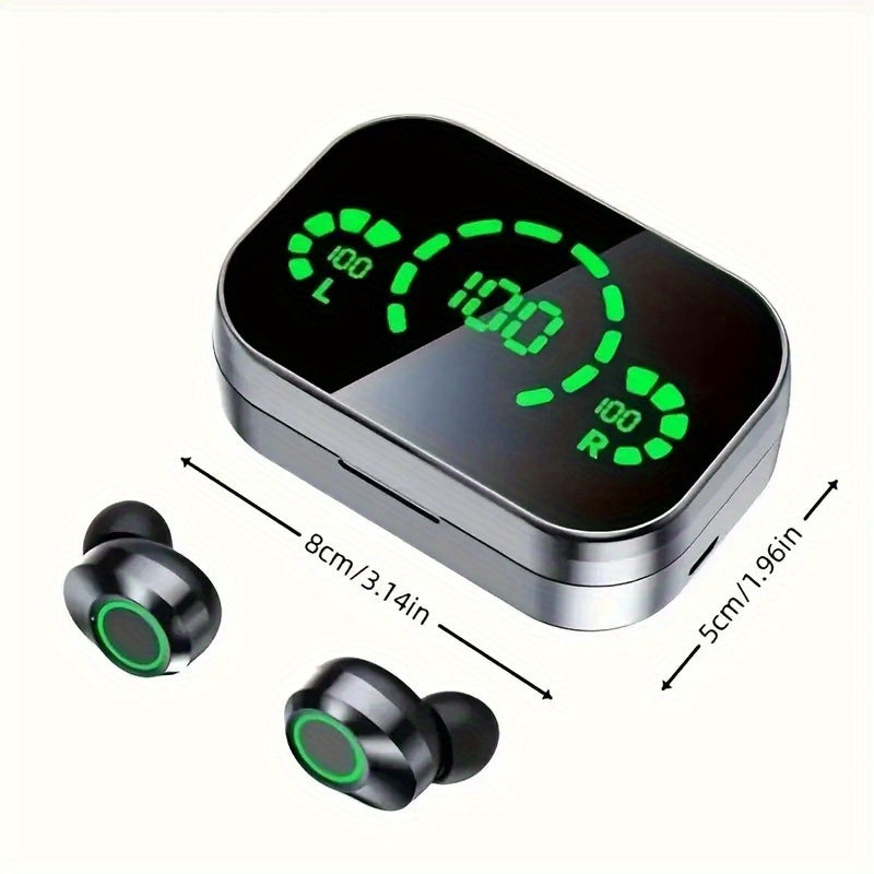 Hi-Fi Sound Wireless Earbuds with LED Charging Case, Touch Control, Noise-Canceling In-Ear Headphones, Wireless Connectivity, Quick Charge Compatible, Voice Call Noise Reduction, and Battery Indicator - Ideal for Gaming & Spo
