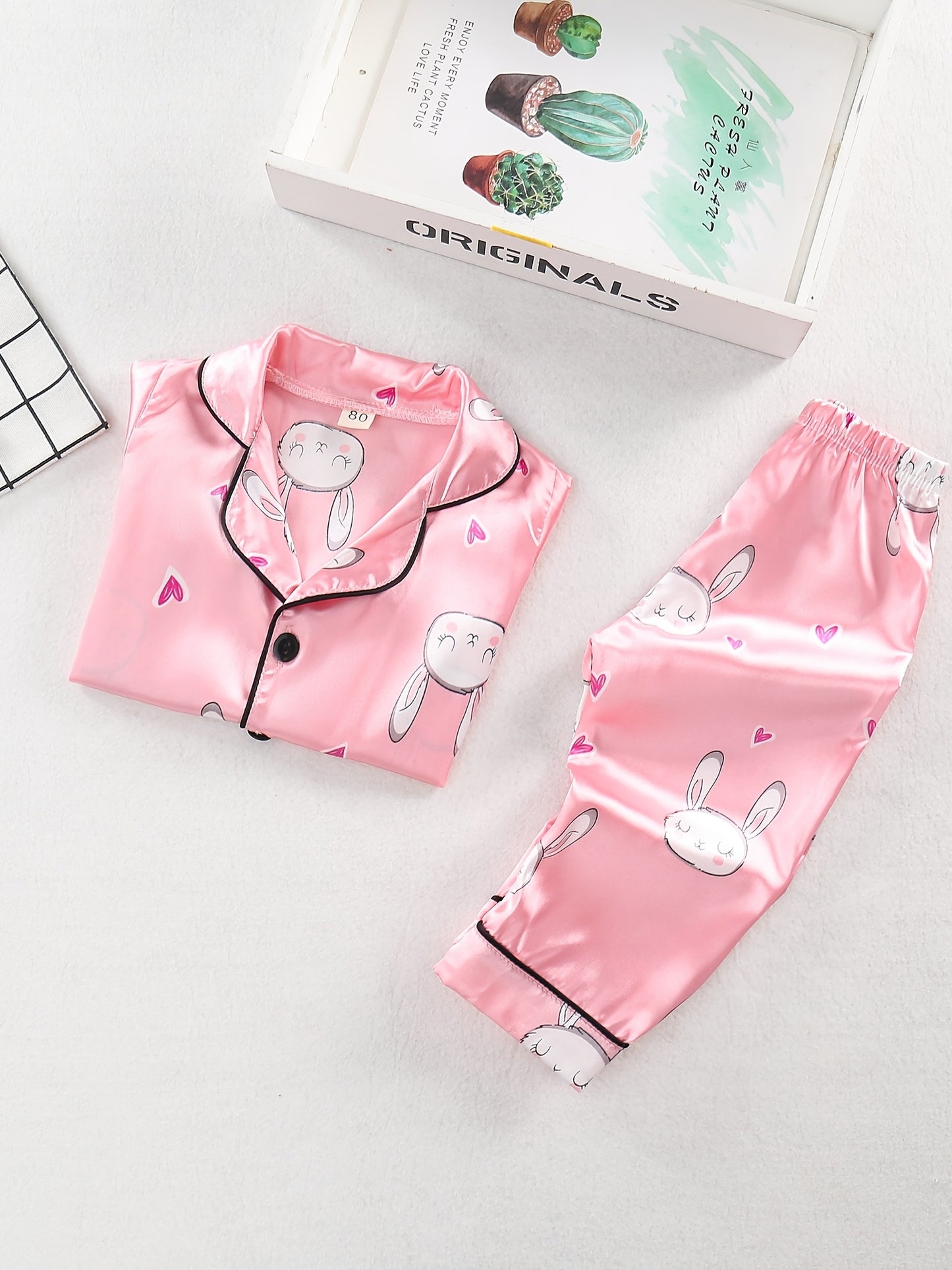 Children's Spring/Summer Cartoon Pink Rabbit Fashion Long Sleeve Suit