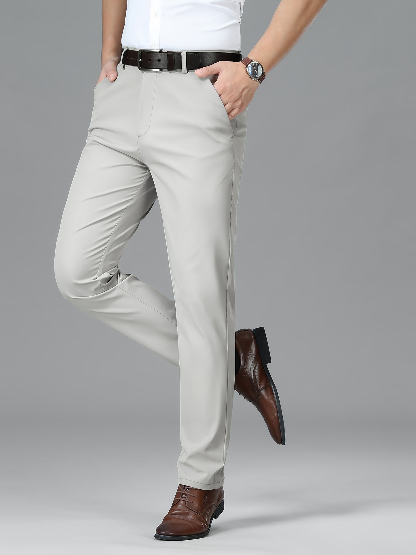 Men'S Business Casual Straight-Leg Pants for Summer
