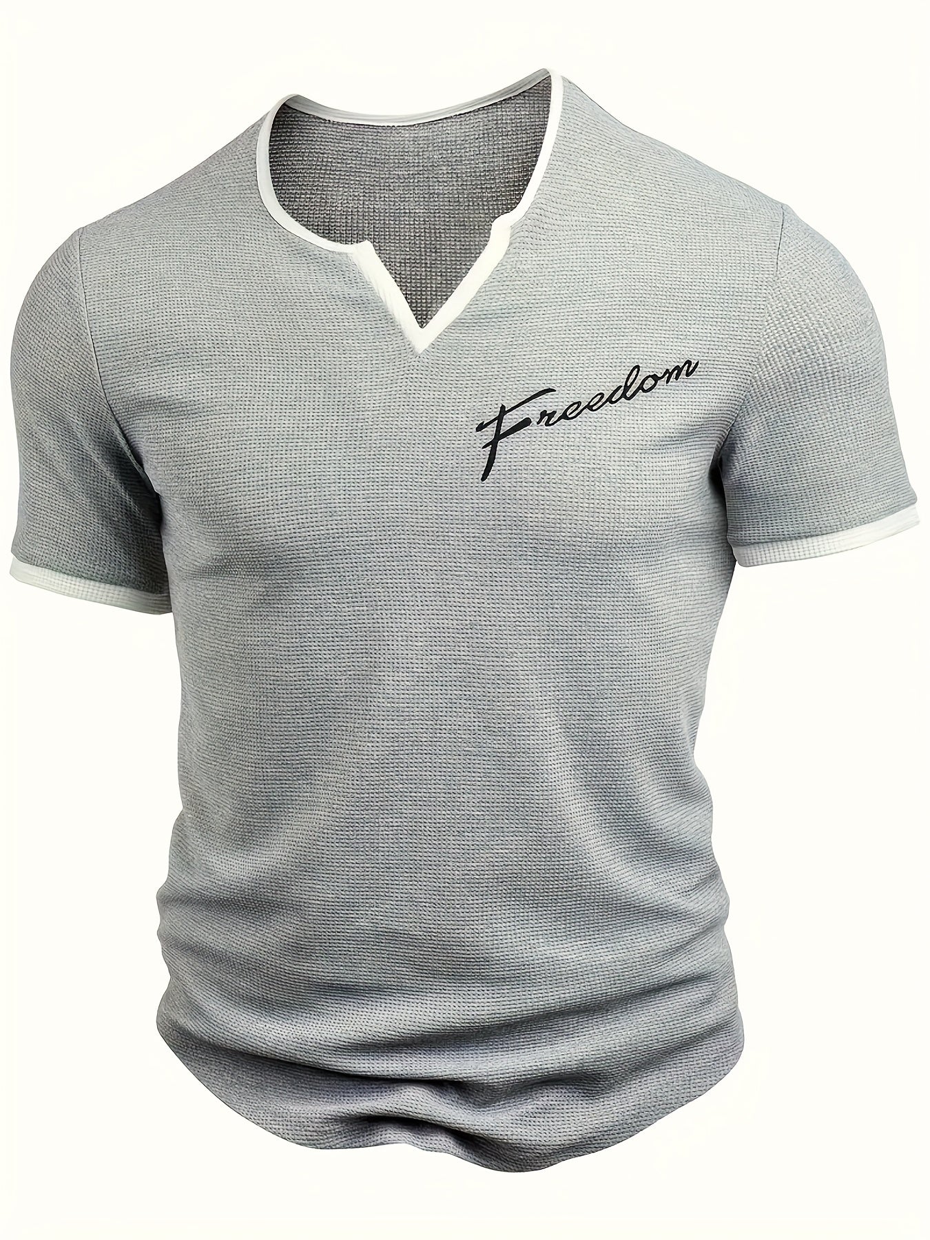 Pearson OBM Casual Stylish Waffle Outdoor Print T-Shirt, Men'S Short-Sleeve Y-Neck T-Shirt.