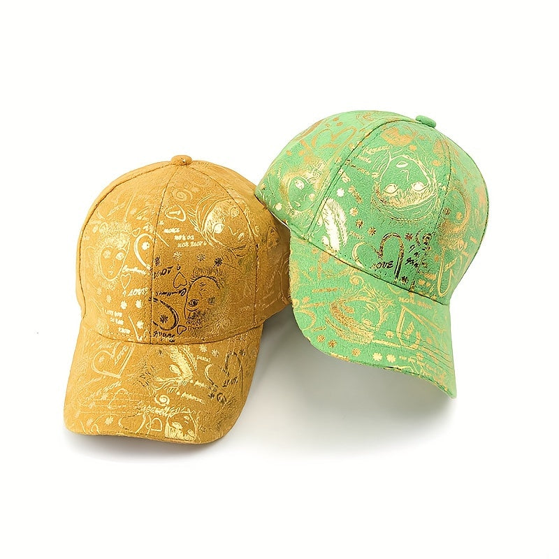 New Graffiti Baseball Caps Golden Stamping Outdoor Hip-hop Joker Cap Street Cool Baseball Hats for men and women Sports Hats Breathable Sun Cap Couple Caps Duckbill Cap